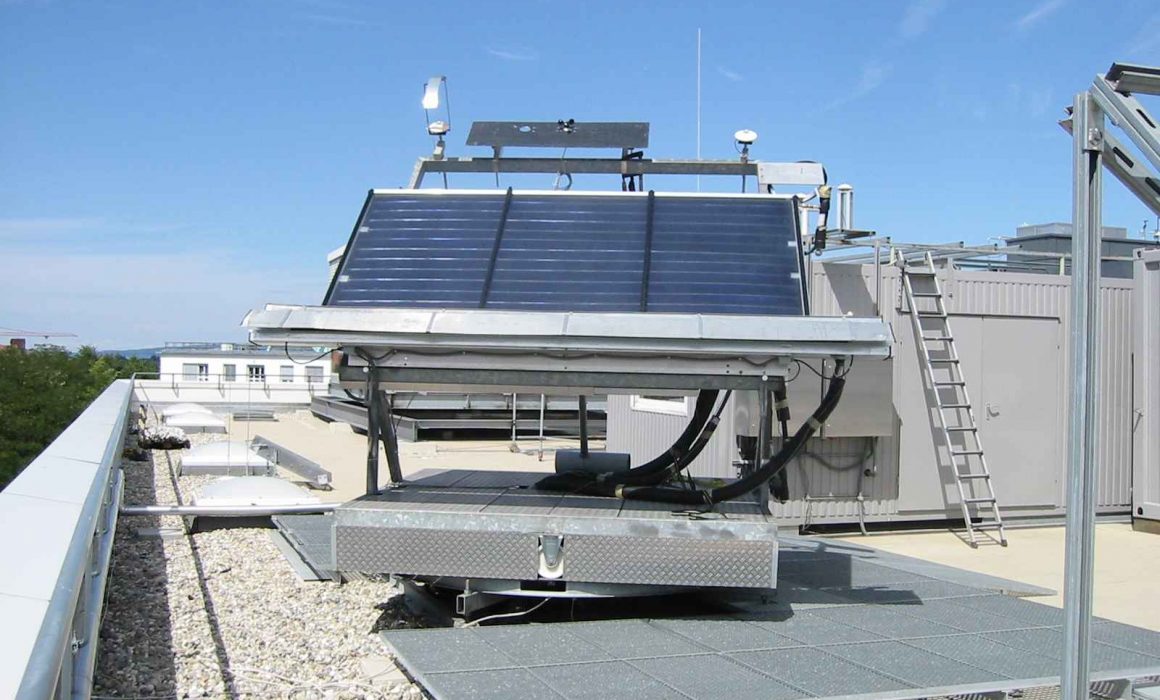Fraunhofer ISE Solar Heat Europe – Outdoor collector test facilities with tracker