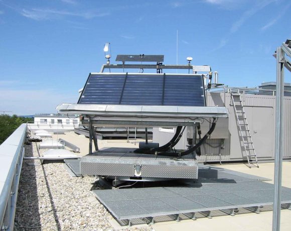 Fraunhofer ISE Solar Heat Europe – Outdoor collector test facilities with tracker