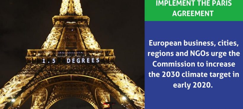 European stakeholders call upon the new Commission to make 2030 climate target a priority