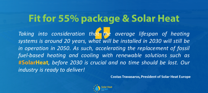 PRESS RELEASE – FitFor55, a make-or-break Package to decarbonise heating and cooling, the largest share of energy consumed in the EU.