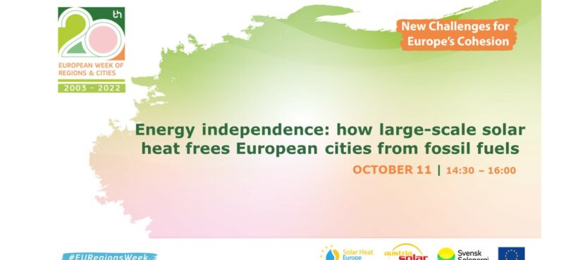 Energy independence: how large-scale solar heat frees European cities from fossil fuels