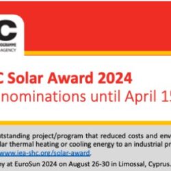 The Solar Award on the horizon: SHC Solar Award by IEA SHC
