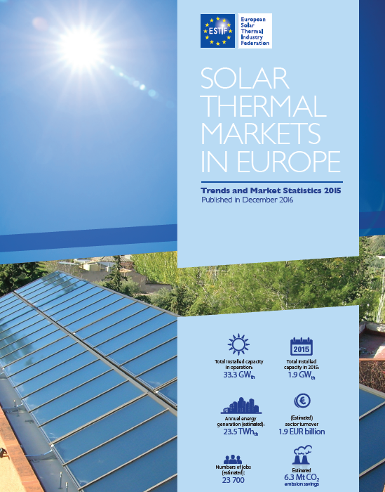 Solar Thermal Markets In Europe – Trends And Market Statistics 2015 (Published In November 2016)