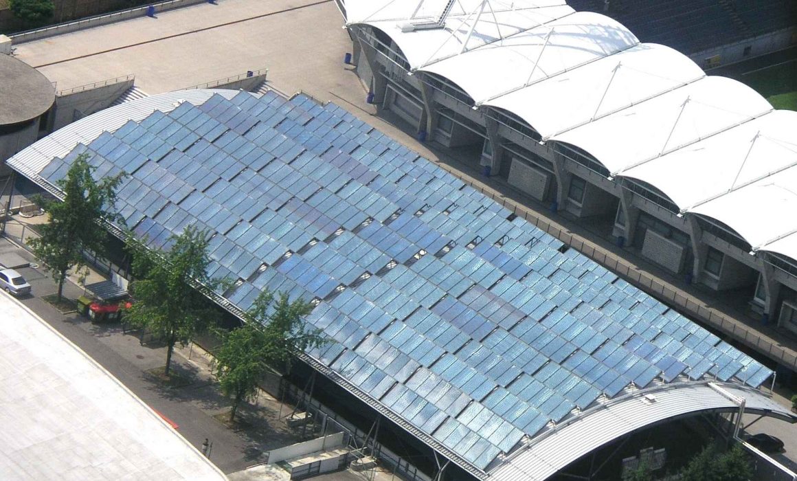 S.O.L.I.D Solar Heat Europe – Collector field for district heating, Schwarzenegger arena, Graz, Austria