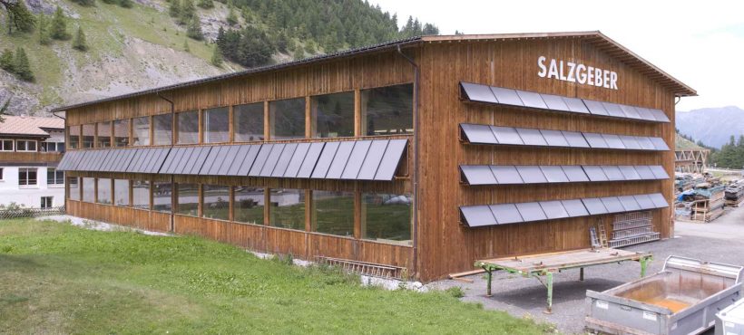 Schweizer Solarpreis 2012 Solar Heat Europe – Salzgeber Holzbau Halle – Timber building company – Switzerland