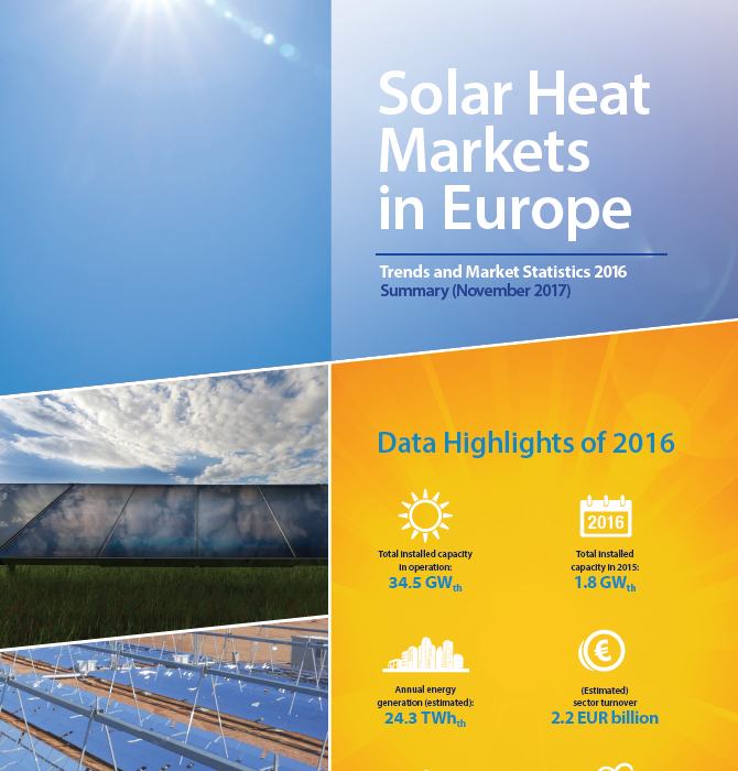 Solar Thermal Markets In Europe – Trends And Market Statistics 2016  (Published In November 2017)
