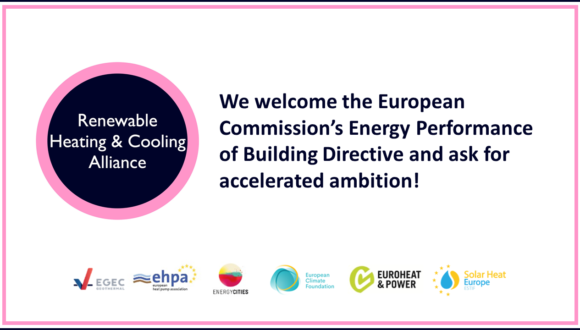The Renewable Heating & Cooling Alliance | PRESS RELEASE – EPBD: Decarbonise heating and cooling, future-proof the EU’s building stock